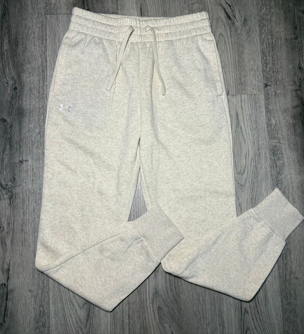 Under Armour gray fleece Jogger Pants Small Cuffed Pockets